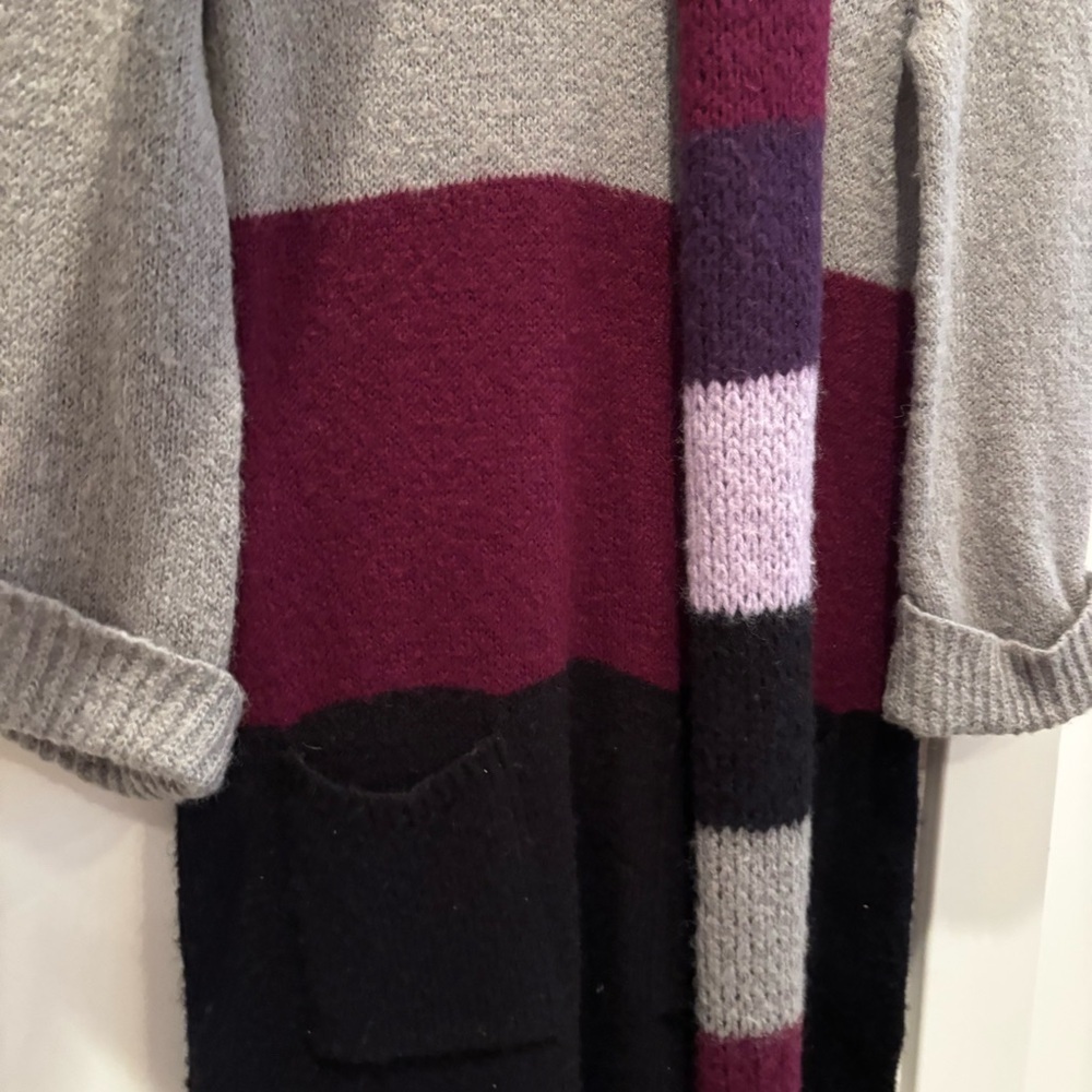 Style & Co. Vintage 90's Y2K Sweater Dress with Attached Striped Scarf Womens PS - Picture 4 of 10